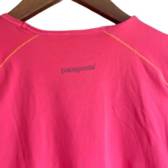 Patagonia Pink Running Athletic T Shirt Top Short Sleeve Womens - Picture 4 of 6